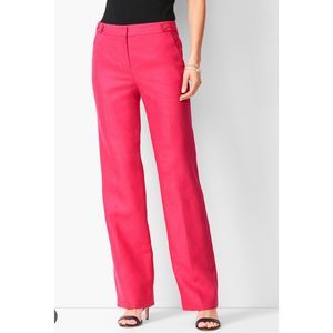 Talbots Pants Linen Women's Size 8 Long Pink Windsor‎ Wide Leg New